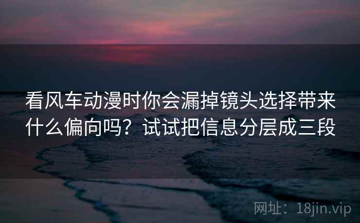 看风车动漫时你会漏掉镜头选择带来什么偏向吗?试试把信息分层成三段 看风车动漫时你会漏掉镜头选择带来什么偏向吗?试试把信息分层成三段