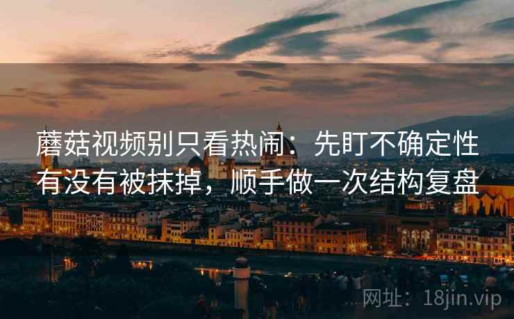 蘑菇视频别只看热闹：先盯不确定性有没有被抹掉，顺手做一次结构复盘